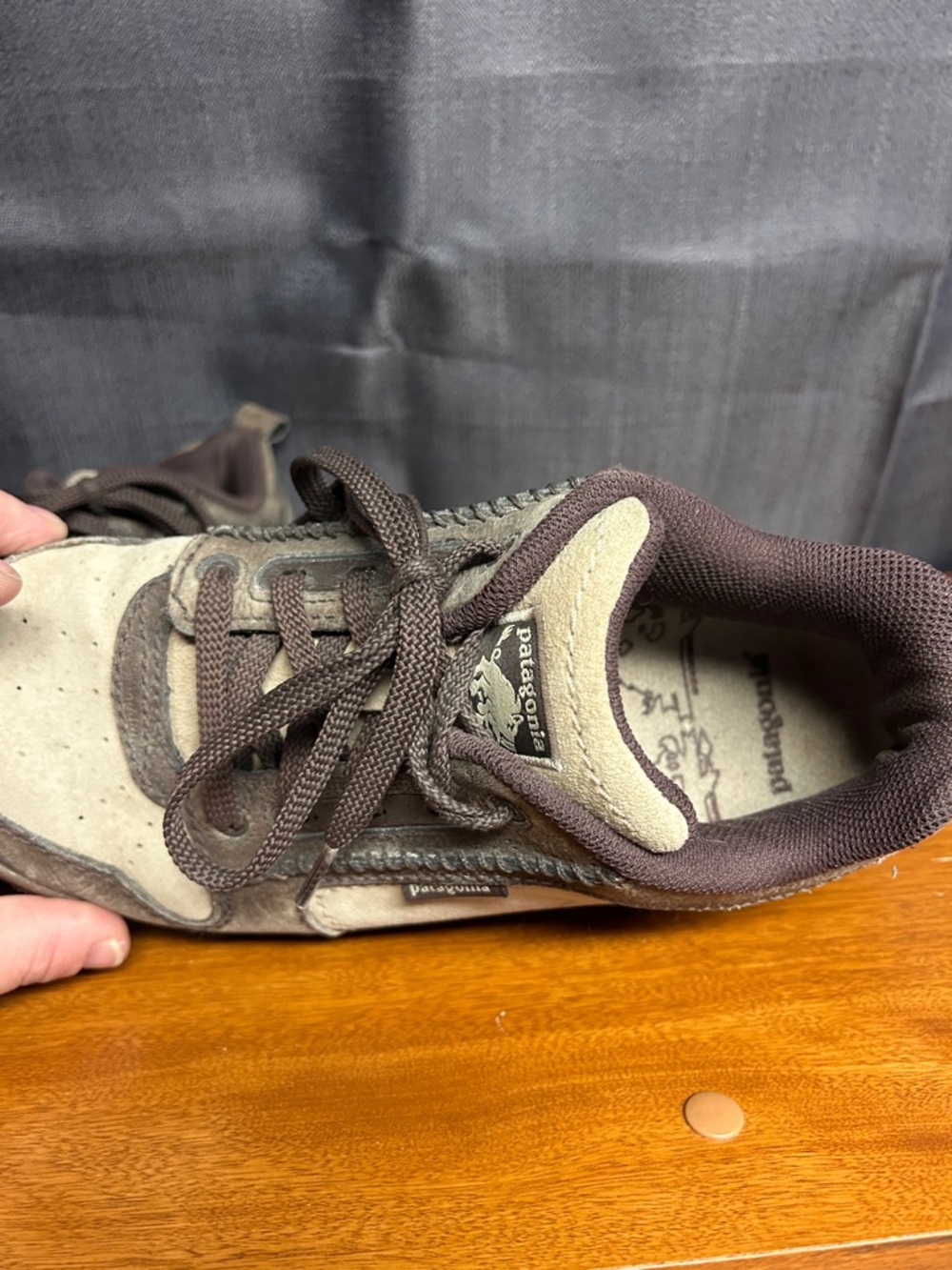 Patagonia Suede Low-Top Hiking Sneakers Boaris Hiking Trail shoes Vibram Size 8 - Picture 4 of 7